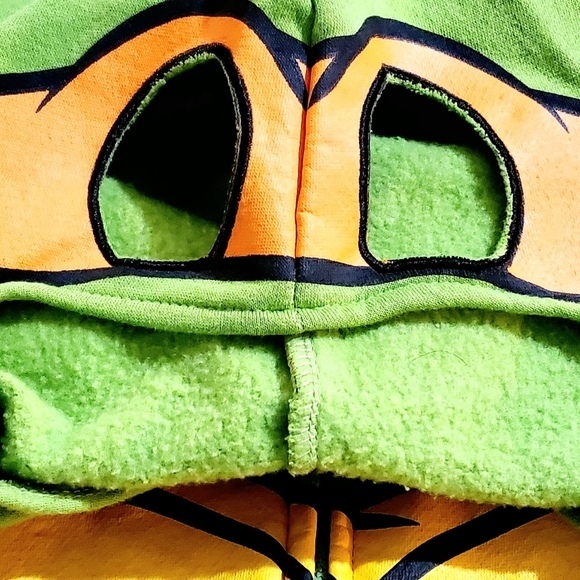 NINJA TURTLES HOODED SWEATER W/ EYEHOLES. MENS Sz:XL MICHAELANGELO. NICKELODEON - Picture 5 of 11